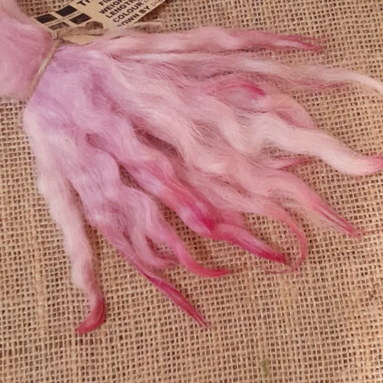 English Rose Mix White Faced Dartmoor wool locks 10g for needle felting and doll hair
