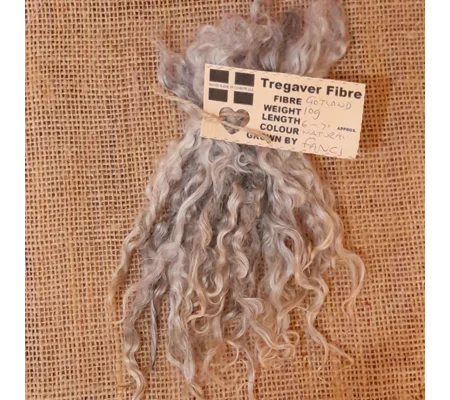 Silver and Grey gotland lambs locks, 10g bunch for needle felting and doll hair