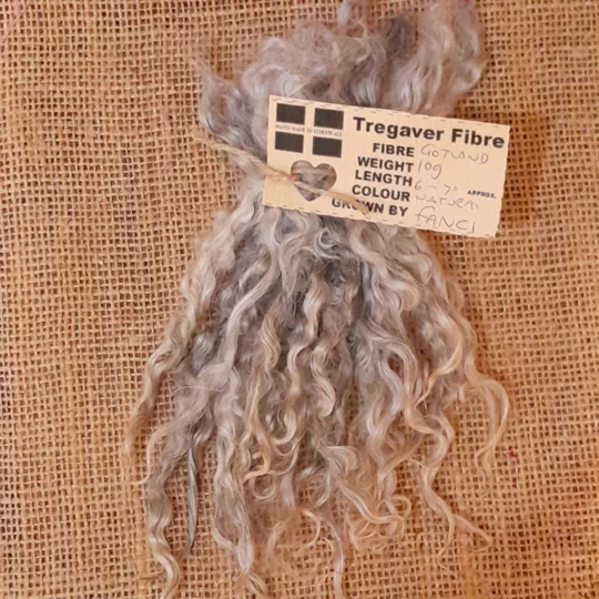 Silver and Grey gotland lambs locks, 10g bunch for needle felting and doll hair