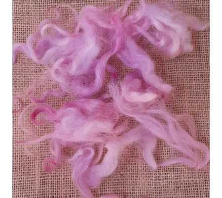 Pink Mallow valais blacknose loose curly wool and locks, 10g, curly wool for needle felting