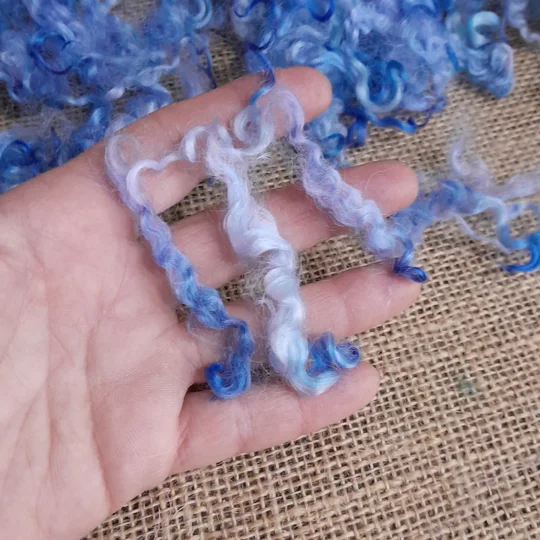 Blue Sky Teeswater curly wool locks and ringlets 10g