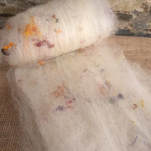 carded batt, art batt, carded art batt, confetti art batt, batt for felting, confetti style batt, wet felting, needle felting, silks, silk scraps, batt with silk, spinning, weaving