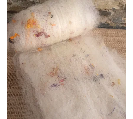 Confetti Silks Carded Art Batt 30g for needle felting and spinning