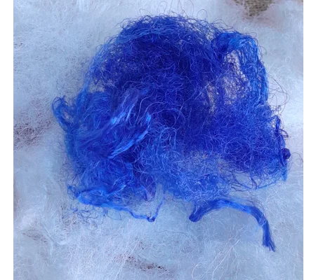 Silk Throwster Waste Hand Dyed in Blue 10g