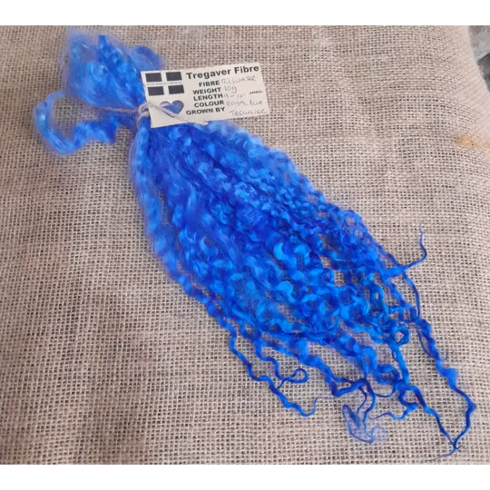 Royal Blue hand dyed 10g bunch Teeswater locks for needle felting and doll hair