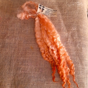 Orange hand dyed 10g bunch Masham locks