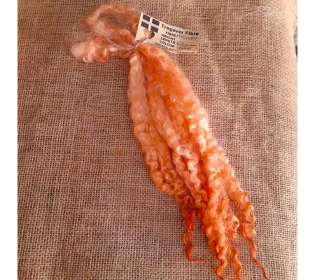 Orange Tangerine hand dyed 10g bunch Masham locks