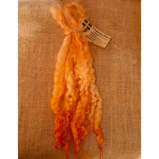 Orange Tangerine hand dyed 10g bunch Masham locks
