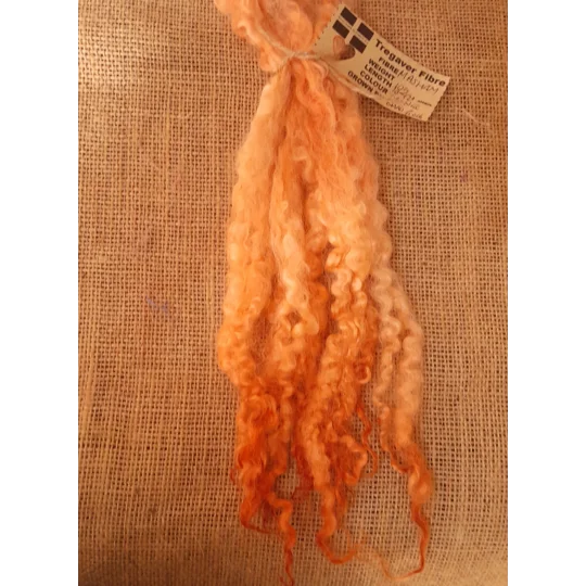 Orange Tangerine hand dyed 10g bunch Masham locks