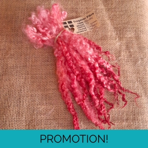 Raspberry pink/red  hand dyed 10g bunch teeswater locks