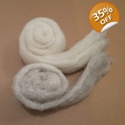 Shepherd's Selection -Carded natural fibre duo in light grey and cream - limited numbers