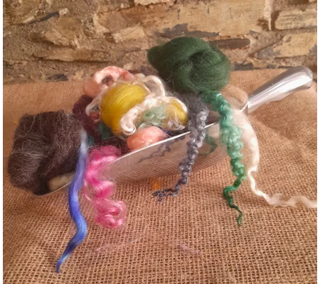 Mystery Scoop of Fibres - 30g needle felting wool, locks, carded wool and tops