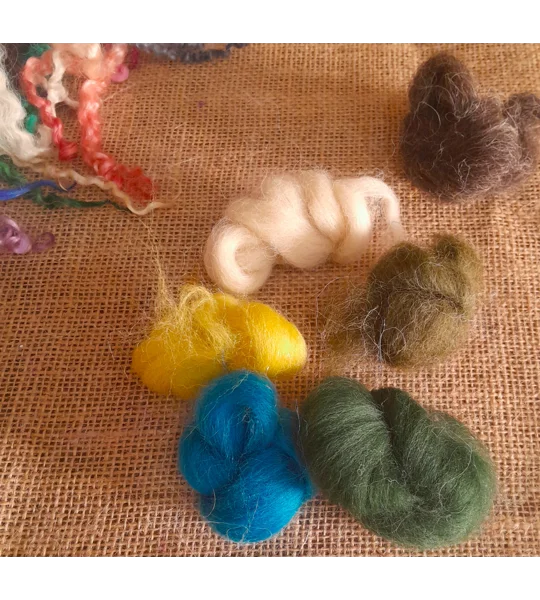 mystery scoop, surprise scoop, tops, wool, felting, weaving, spinning, carded wool