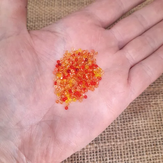 Beading Pack, Sunset colours, needle holder, needle, beads and wire