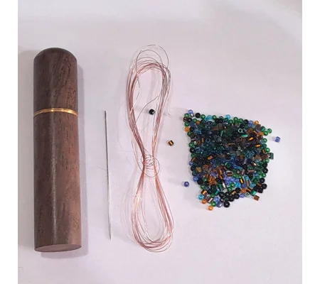 Beading Pack, Landscape colours, needle holder, needle, beads and wire