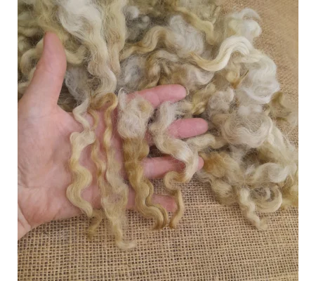 Needle Felting wool, Caramel Fudge, Devon and Cornwall longwool curly wool, 10g