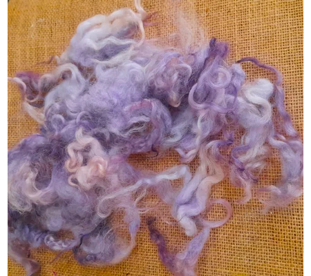 Fairy Moonlight blue and purple valais blacknose loose curly wool and locks, 10g, curly wool