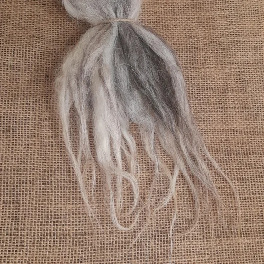 valais blacknose locks, herdwick locks, valais herdwock, wool locks, needle felting locks, needle felting supplies, wavy wool locks, wavy locks, wavy doll hair