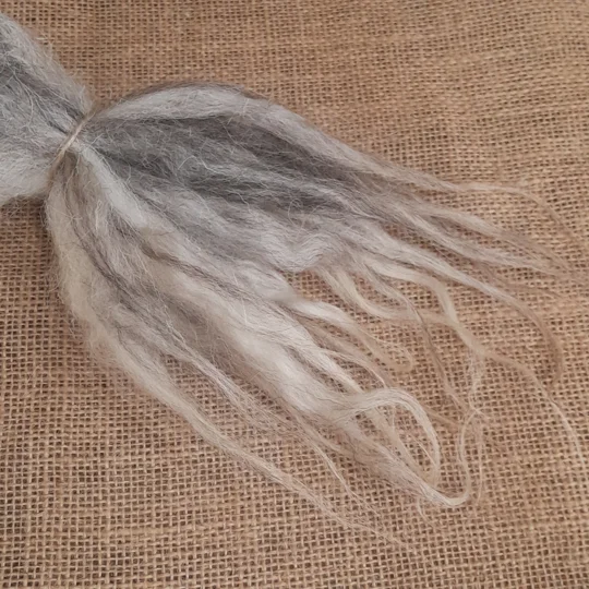 valais blacknose locks, herdwick locks, valais herdwock, wool locks, needle felting locks, needle felting supplies, wavy wool locks, wavy locks, wavy doll hair