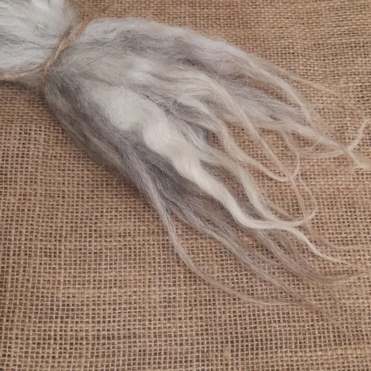 Herdwick and Valias Blacknose wool locks 10g for felting and doll hair