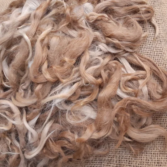 Suri alpaca fibre, natural alpaca locks, doll hair reroots, gnome beard fibre, caramel fawn alpaca, needle felting locks