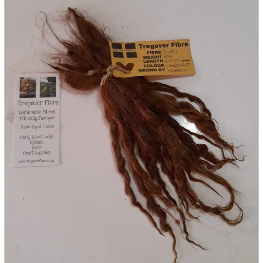 10g suri alpaca locks in chestnut brown