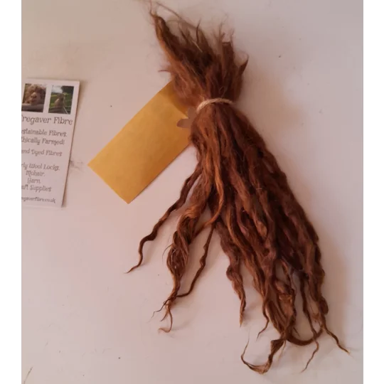 chestnut suri alpaca locks for doll hair