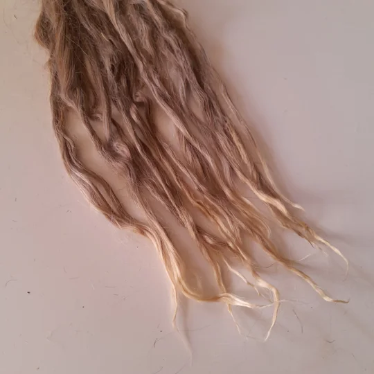 rose grey suri alpaca locks doll hair and felting