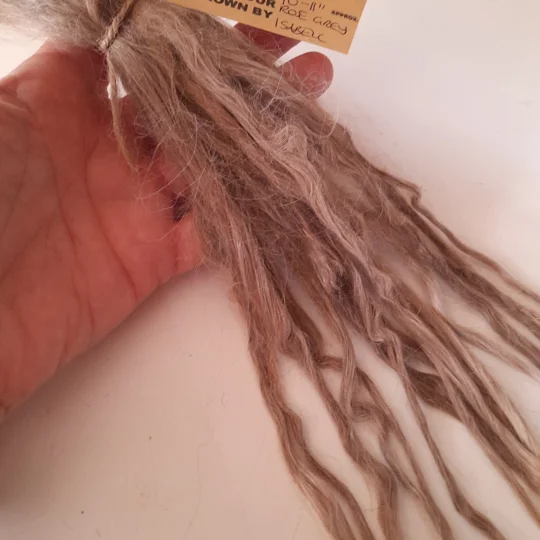 rose grey suri alpaca locks for rerooting