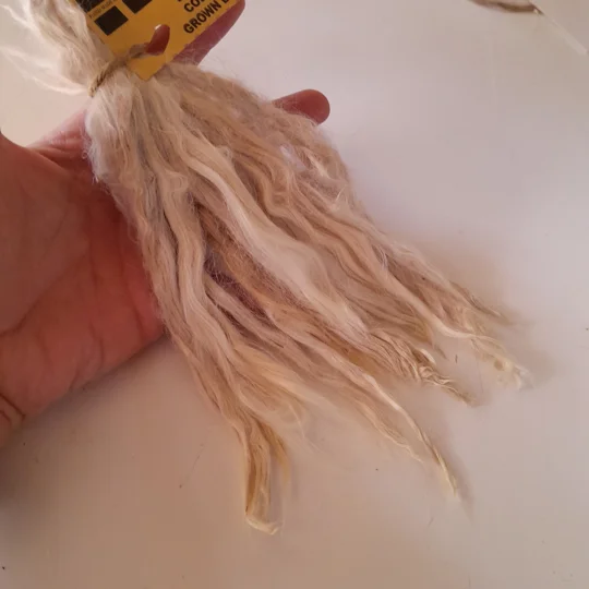 light beige suri alpaca locks for doll hair or felting