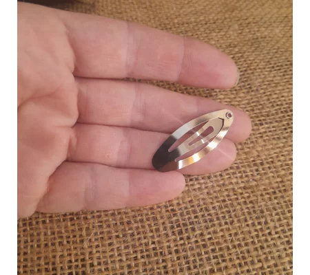 Mini Metal Doll Hair Barrette Clip in Silver