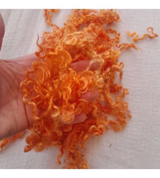 orange curly wool