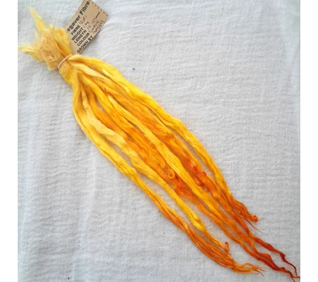 Suri Alpaca locks, 10g sunrise orange/yellow mix premium doll hair fibre