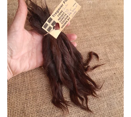 Suri Alpaca locks, 10g dark brown 6-8" undyed washed premium doll hair fibre