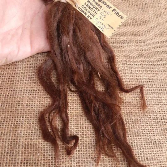 chestnut suri alpaca locks for doll hair