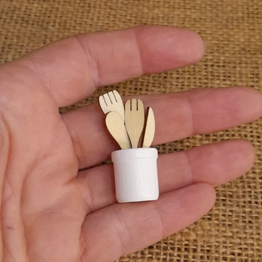 Miniature wood rolling pin for diaoramas, props for photography etc