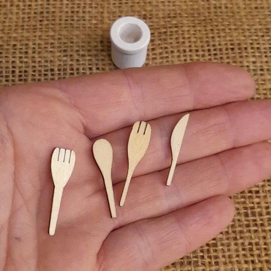 Miniature wood rolling pin for diaoramas, props for photography etc