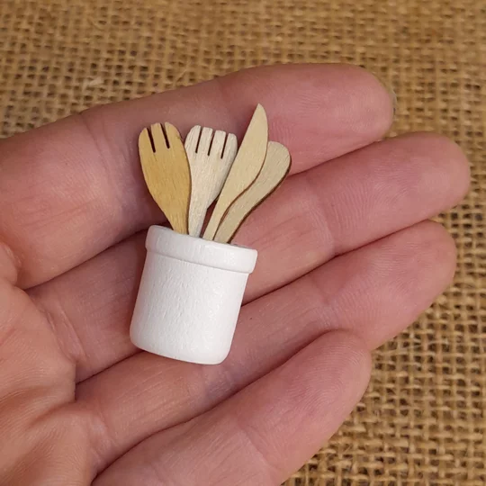 Miniature wood rolling pin for diaoramas, props for photography etc