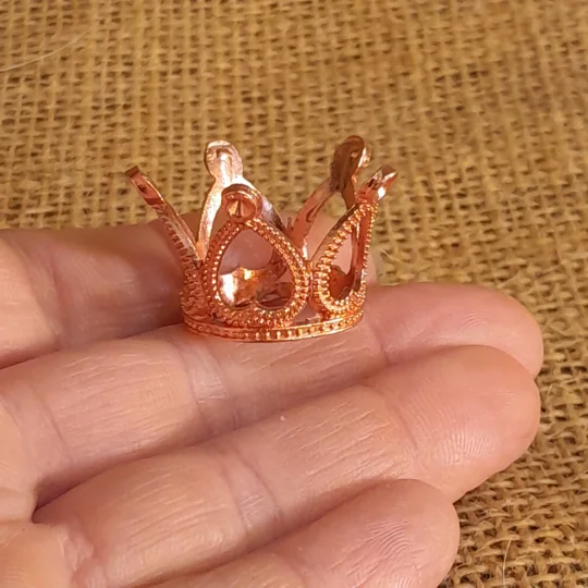 Miniature Metal Crown, silver or gold, rose gold 3cm