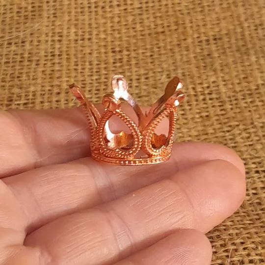 Miniature Metal Crown, silver or gold, rose gold 3cm