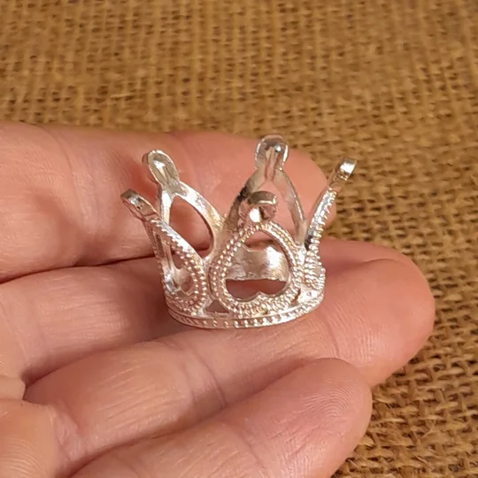 Miniature Metal Crown, silver or gold, rose gold 3cm