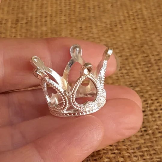 Miniature Metal Crown, silver or gold, rose gold 3cm