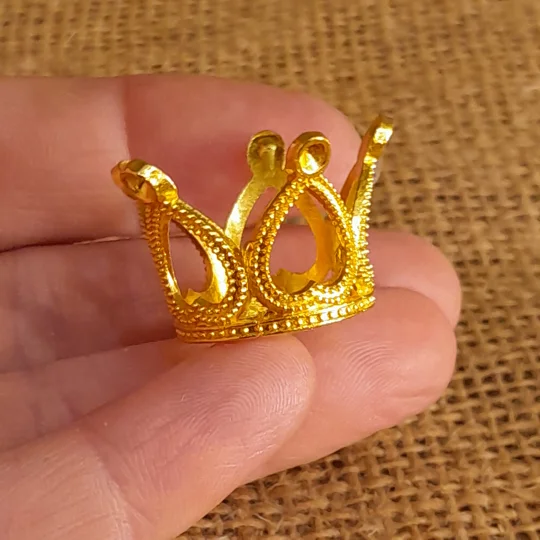 Miniature Metal Crown, silver or gold, rose gold 3cm
