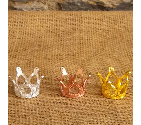 Miniature Metal Crown, silver or gold, rose gold 3cm