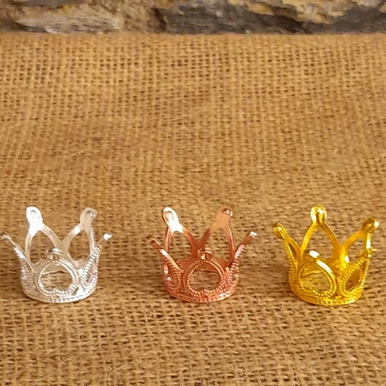 Miniature Metal Crown, silver or gold, rose gold 3cm