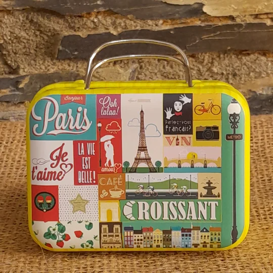 Miniature metal suitcase for diaoramas, props for photography etc