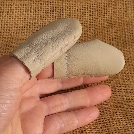 Pair of leather finger protectors