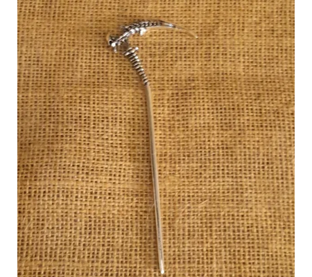 Miniature Metal Scythe with Skull detail