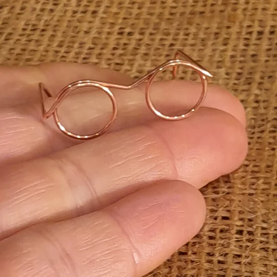 Miniature wire glasses Rose Gold colour