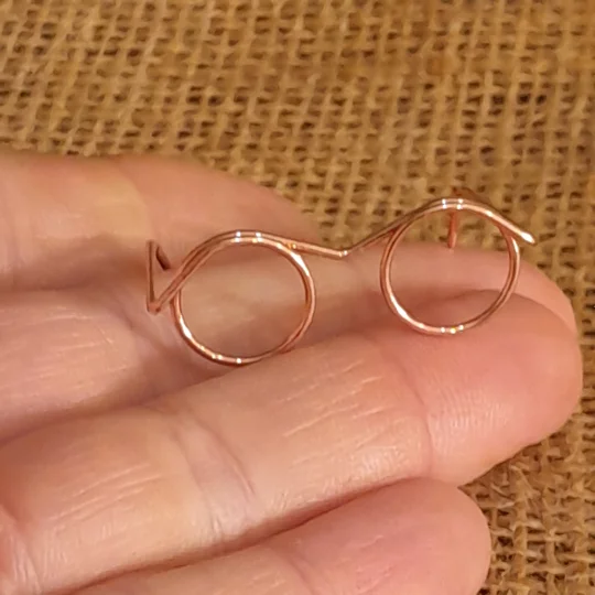 Miniature wire glasses Rose Gold colour